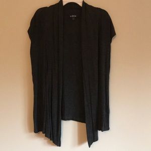 Charcoal Gray Short Sleeved Cardigan